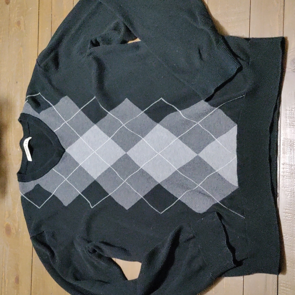 Men's Knit Argyle Sweater
